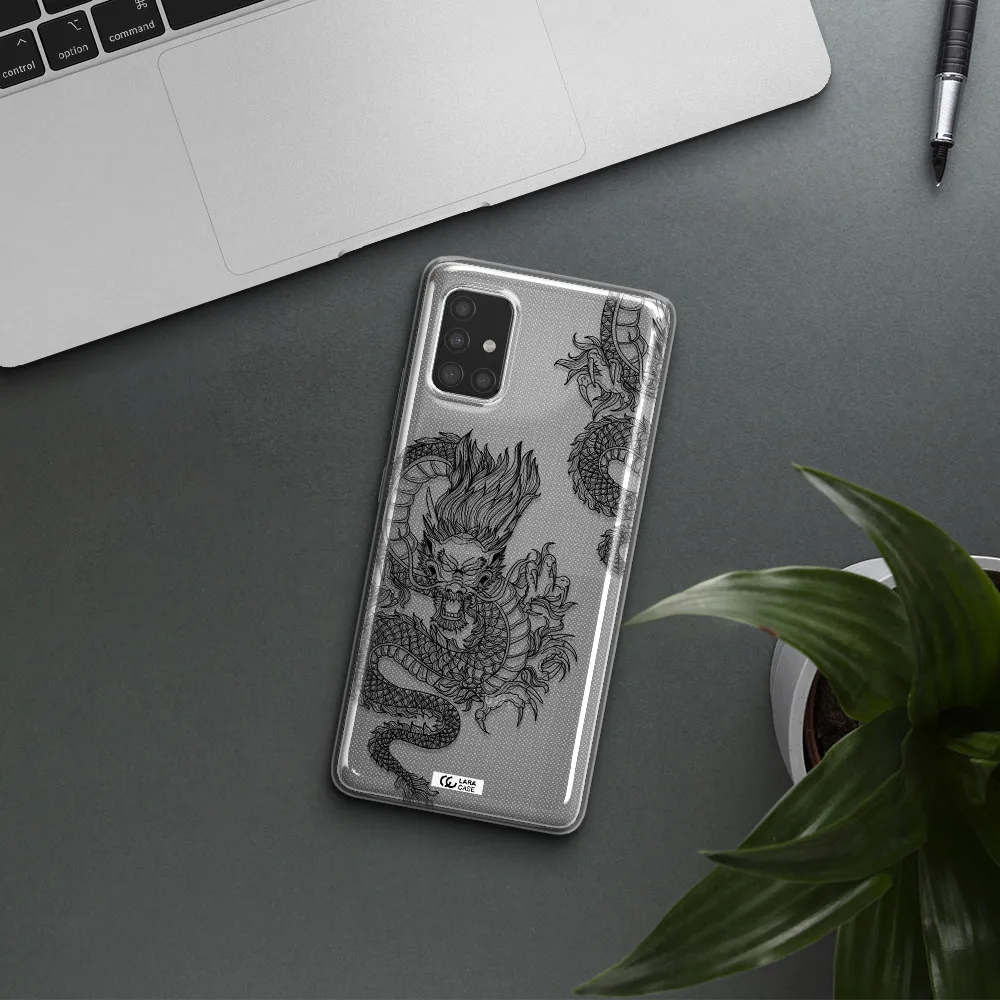 Dragon Line Art Samsung A51 Clear TPU Case