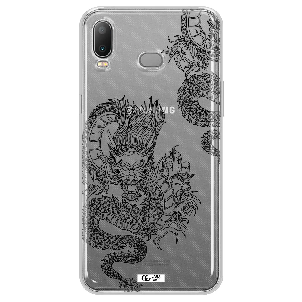 Dragon Line Art Samsung A6S Clear TPU Case