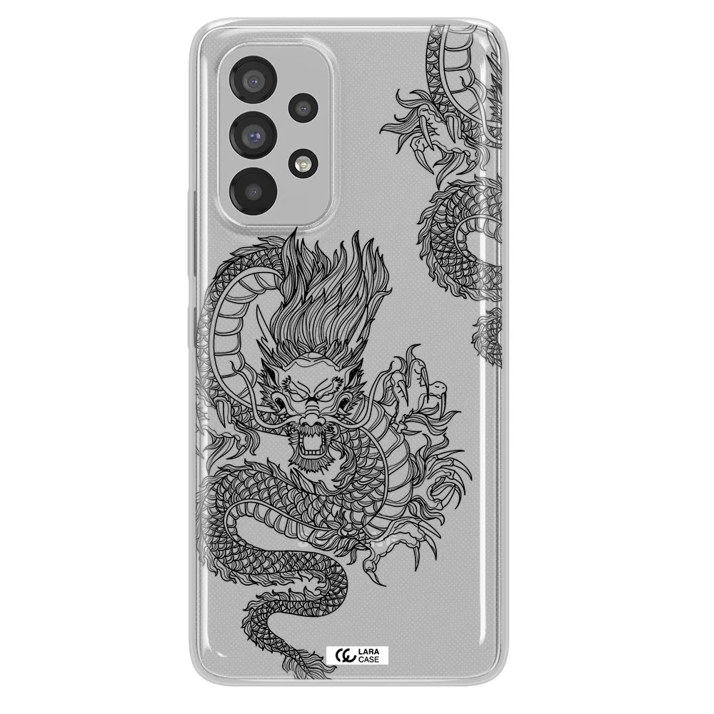 Dragon Line Art Samsung A73 Clear TPU Case