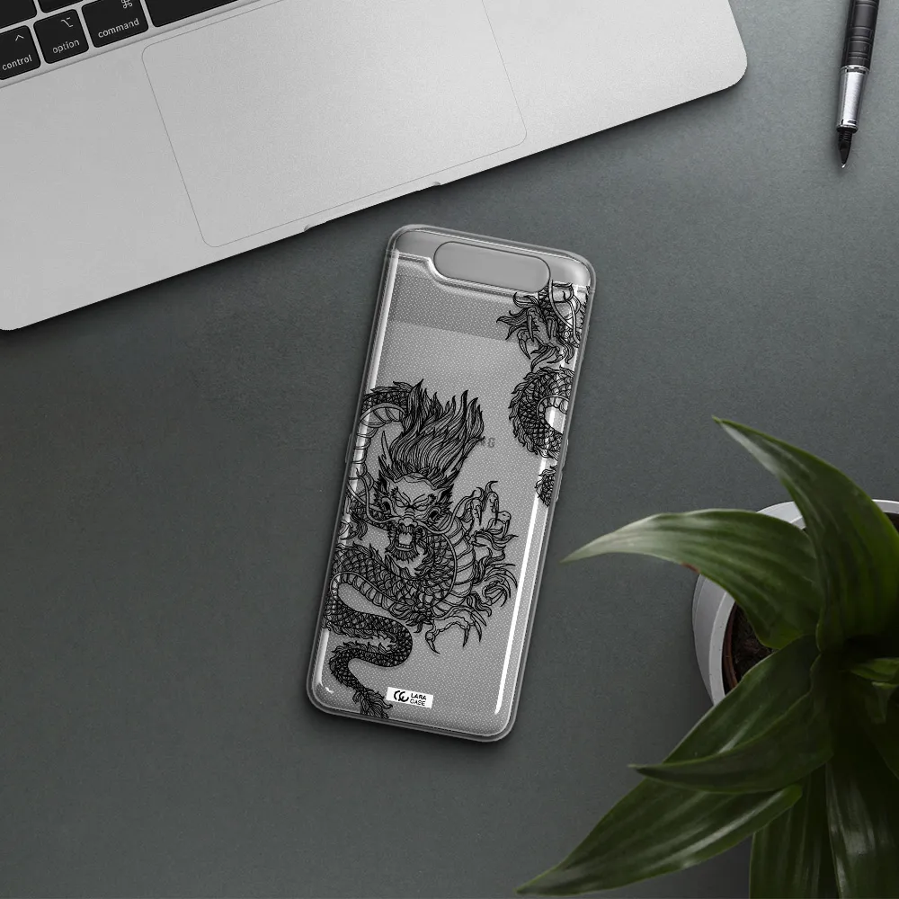 Dragon Line Art Samsung A80 Clear TPU Case