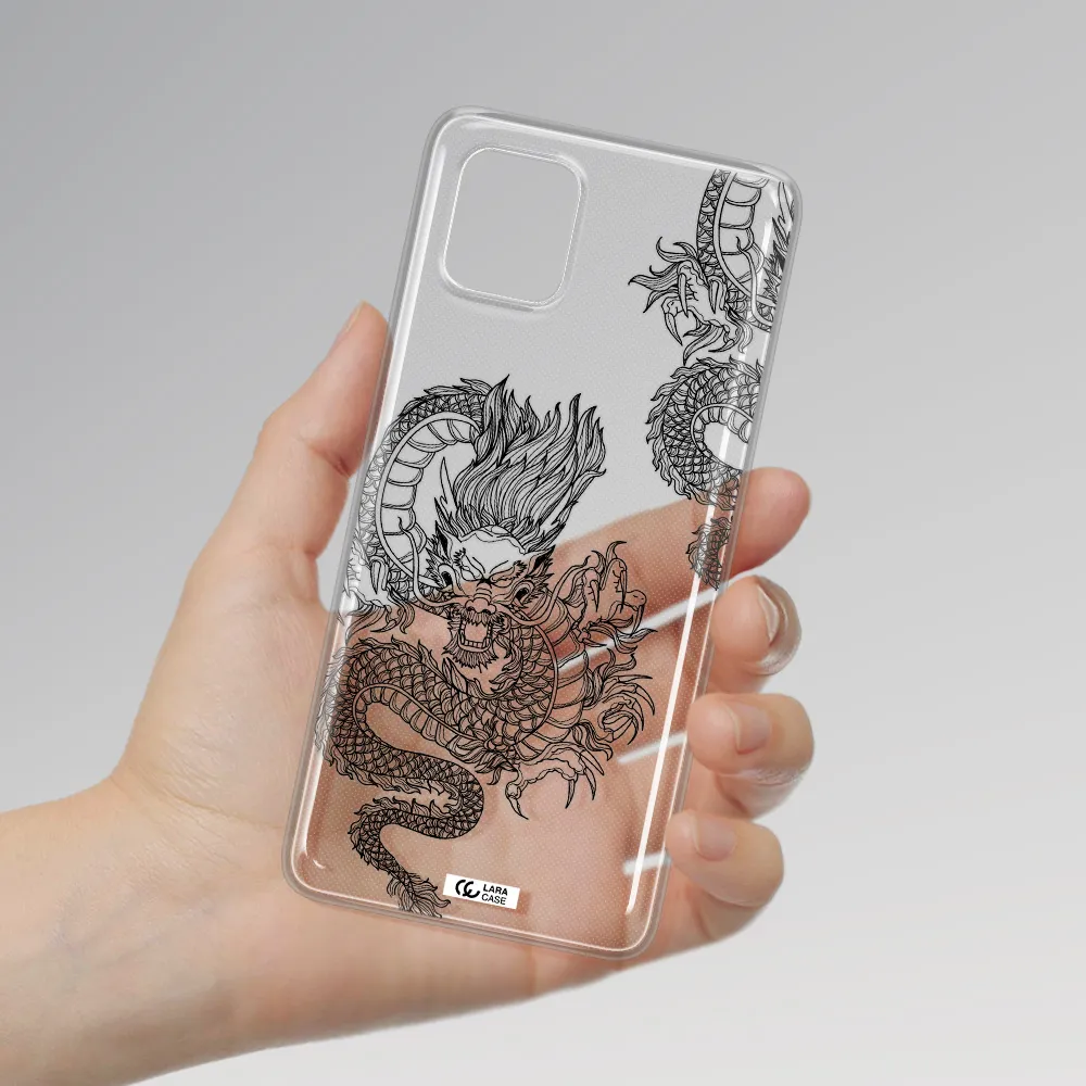 Dragon Line Art Samsung A81 Clear TPU Case