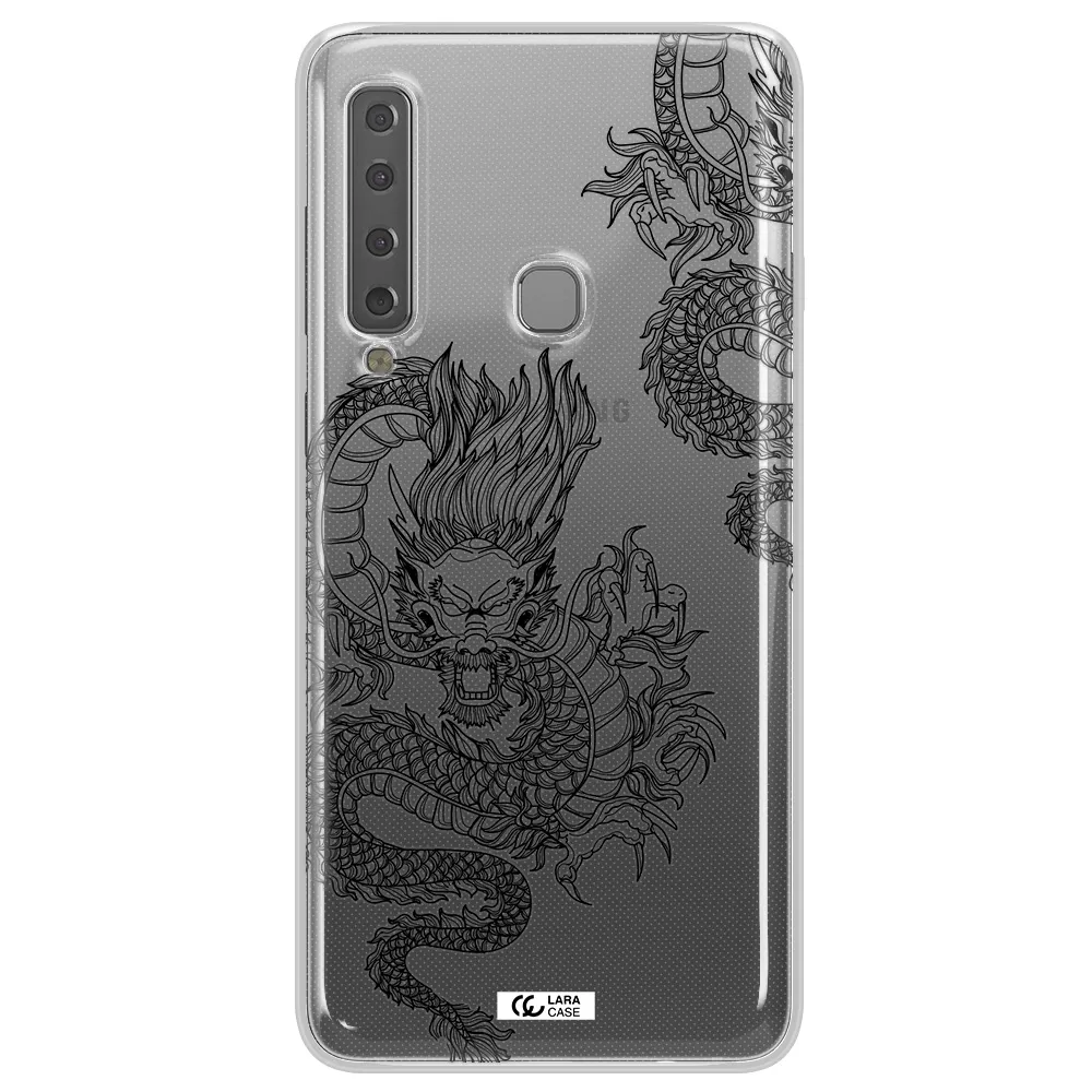Dragon Line Art Samsung A9 2018 Clear TPU Case