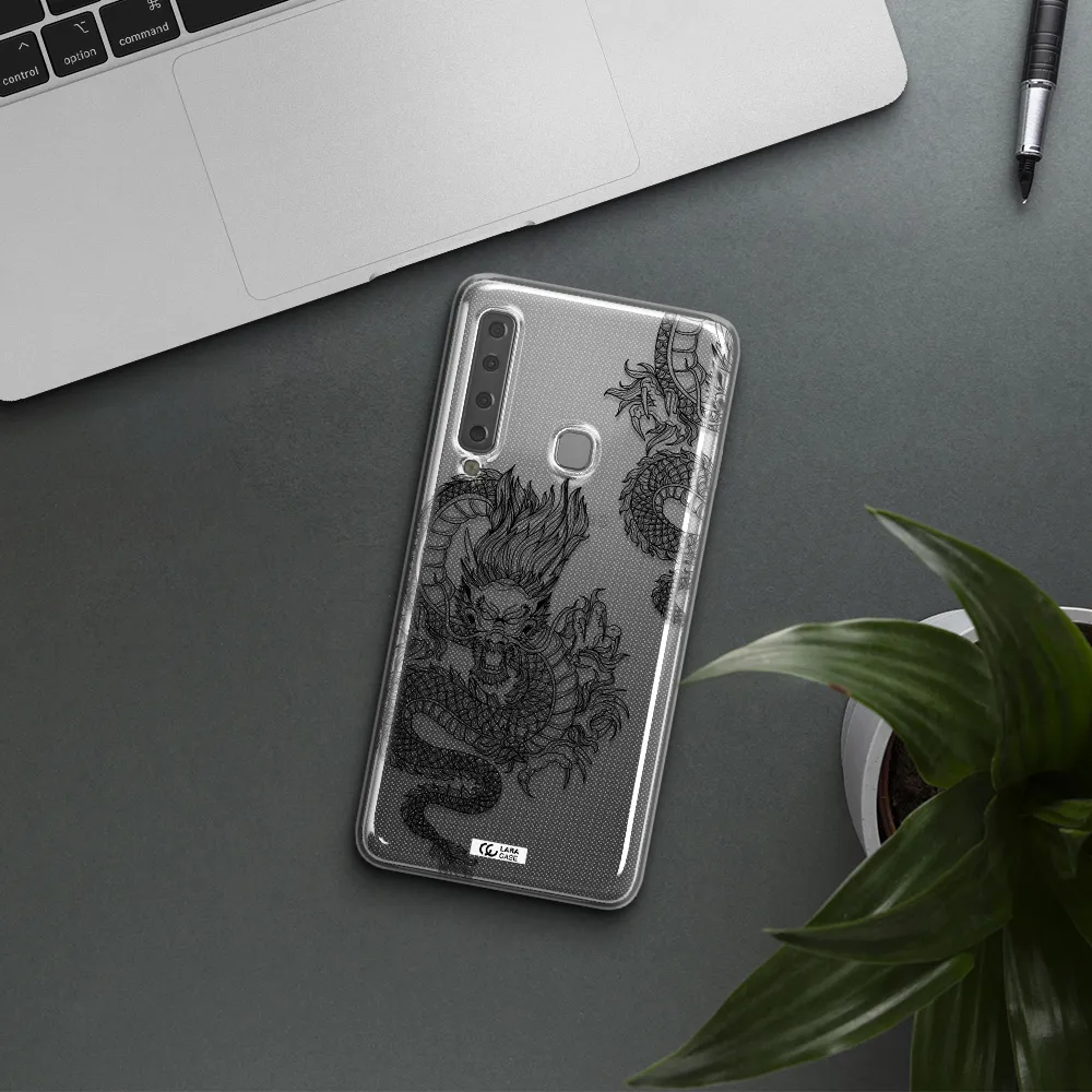 Dragon Line Art Samsung A9 2018 Clear TPU Case