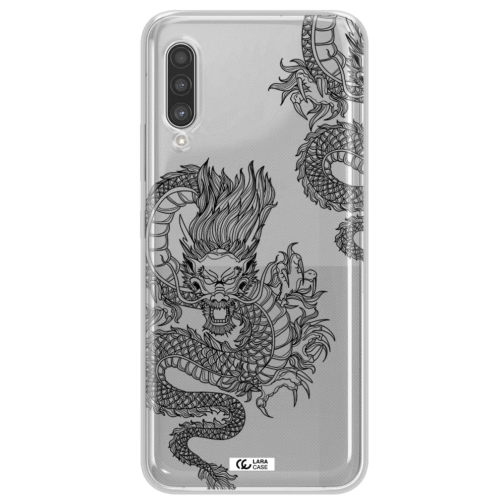 Dragon Line Art Samsung A90 Clear TPU Case