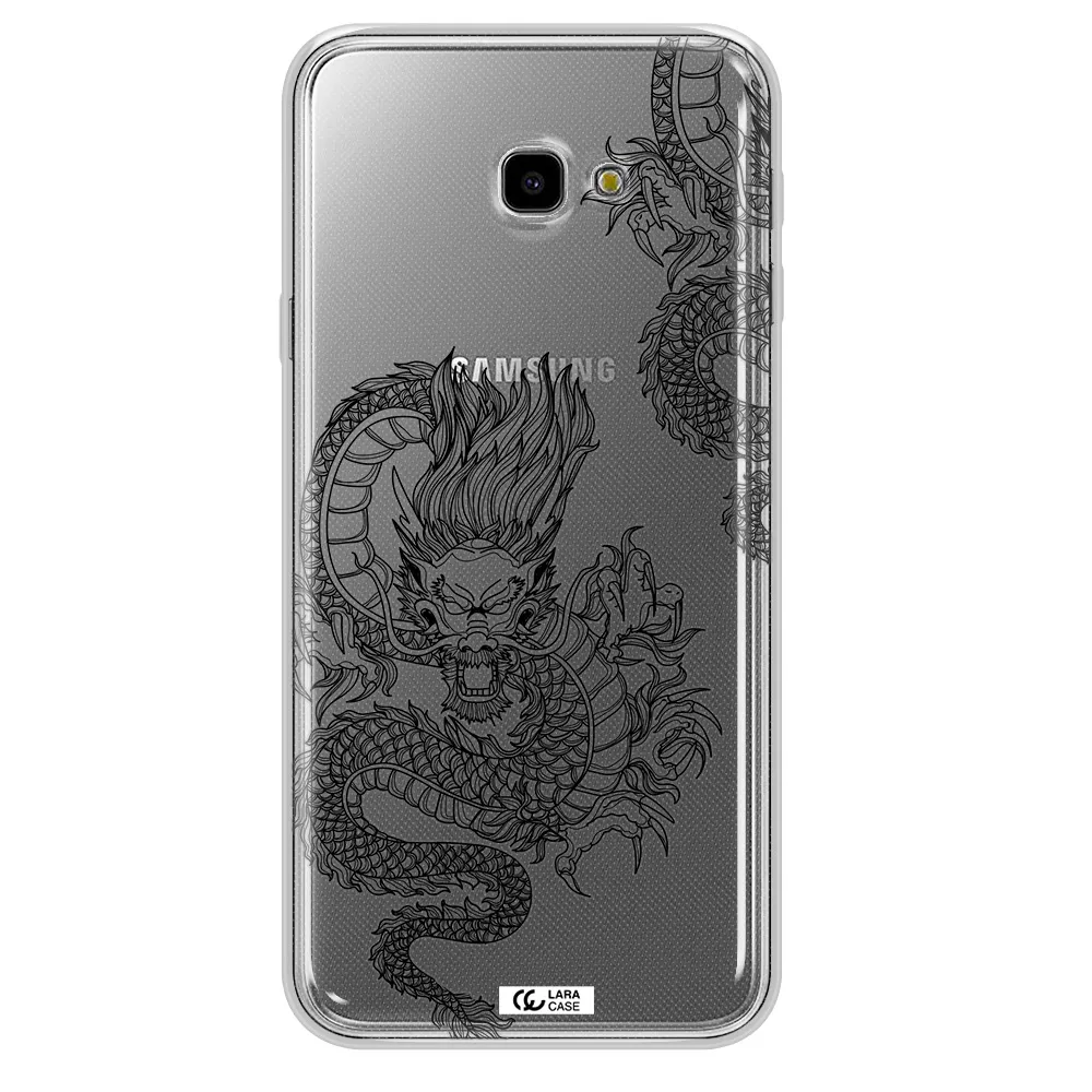 Dragon Line Art Samsung J4 Plus Clear TPU Case