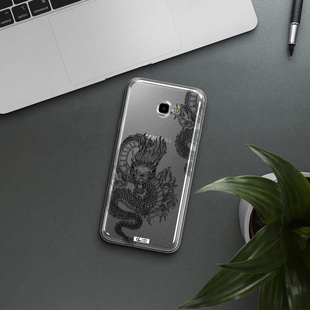 Dragon Line Art Samsung J4 Plus Clear TPU Case