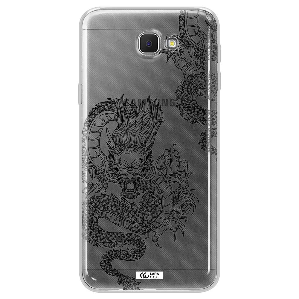 Dragon Line Art Samsung J5 Prime Clear TPU Case