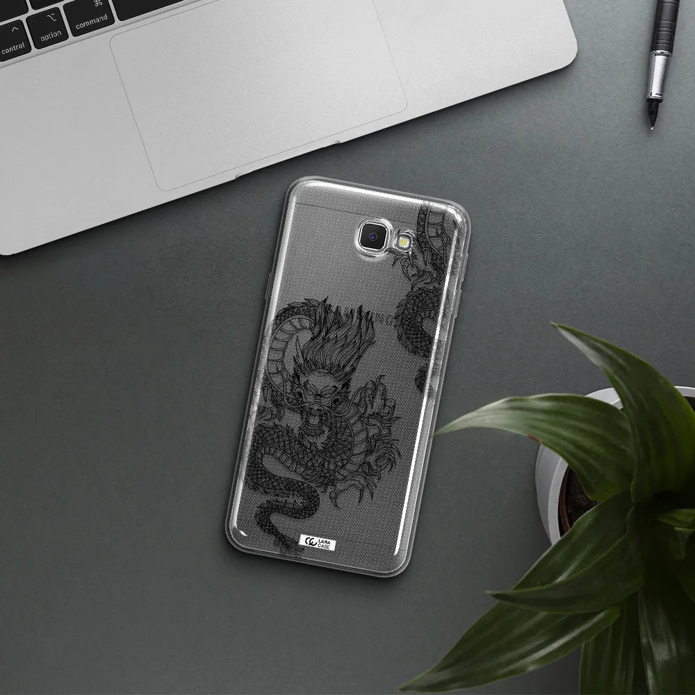 Dragon Line Art Samsung J5 Prime Clear TPU Case