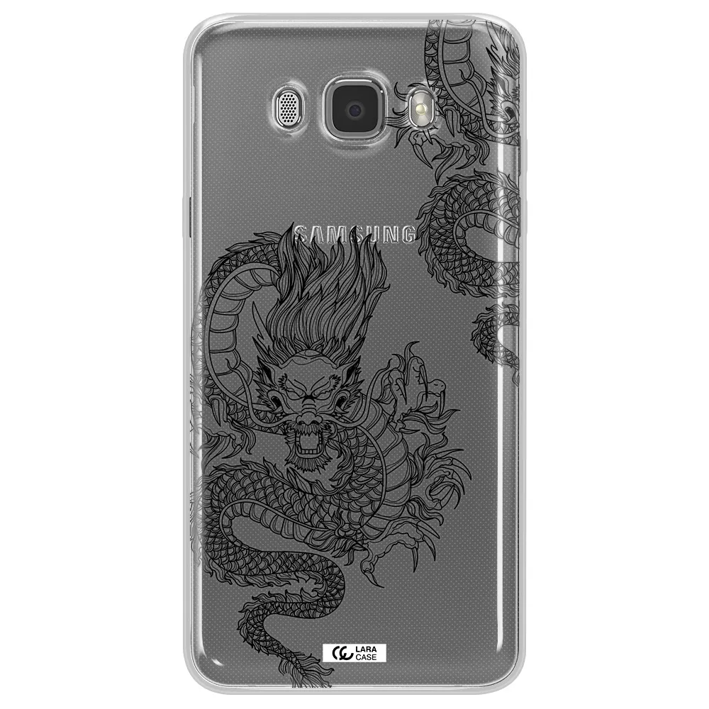 Dragon Line Art Samsung J7 2016 Clear TPU Case