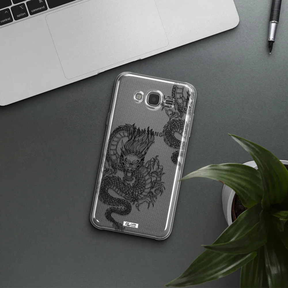 Dragon Line Art Samsung J7 Clear TPU Case