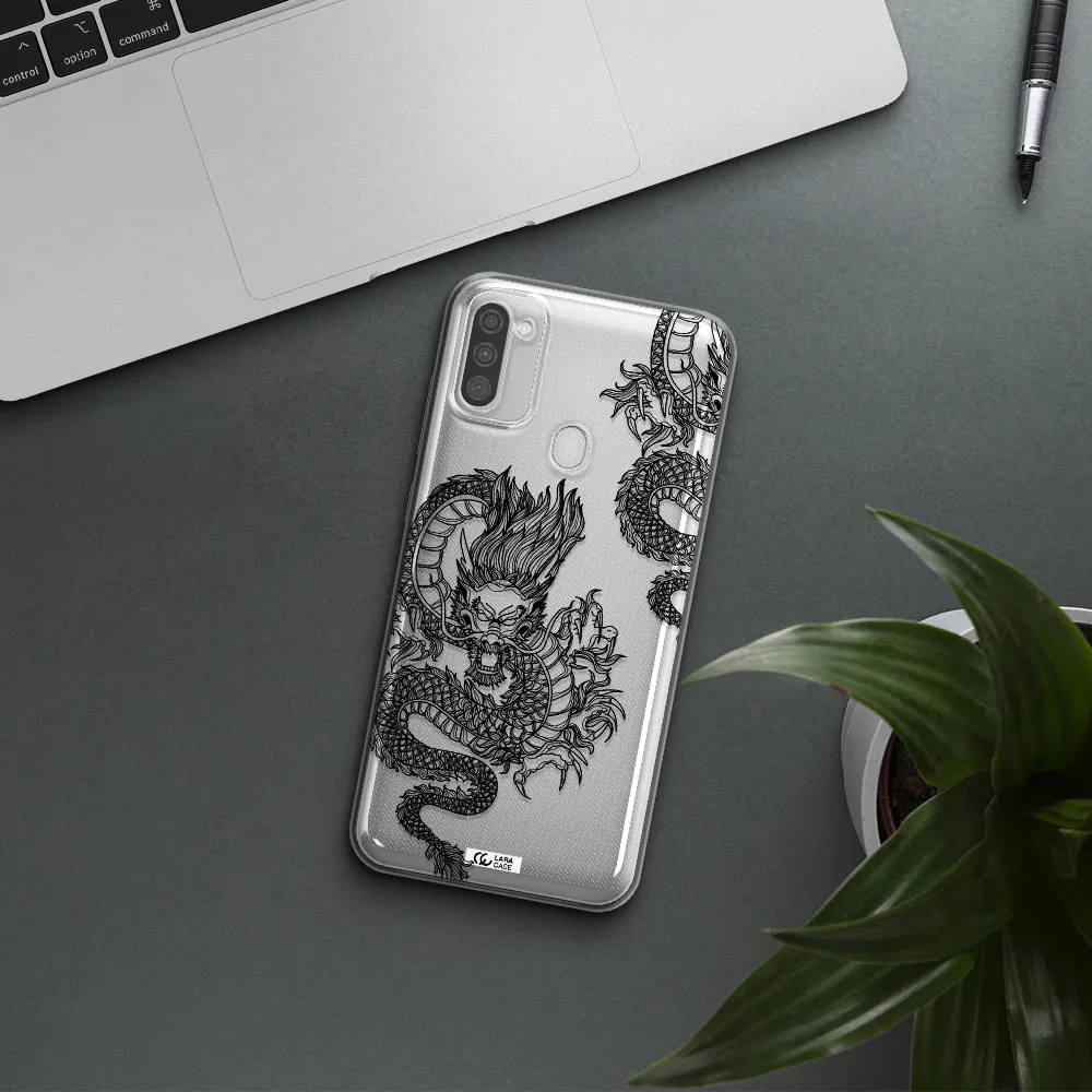 Dragon Line Art Samsung M11 Clear TPU Case