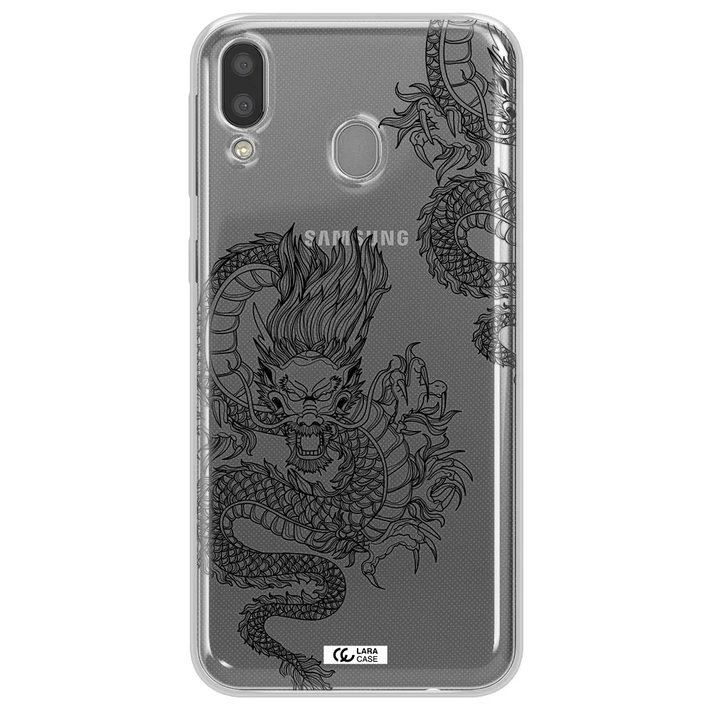 Dragon Line Art Samsung M20 Clear TPU Case