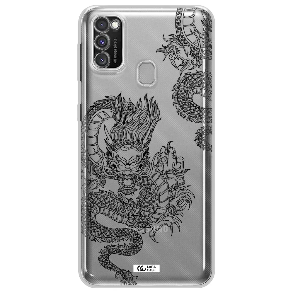 Dragon Line Art Samsung M30S Clear TPU Case