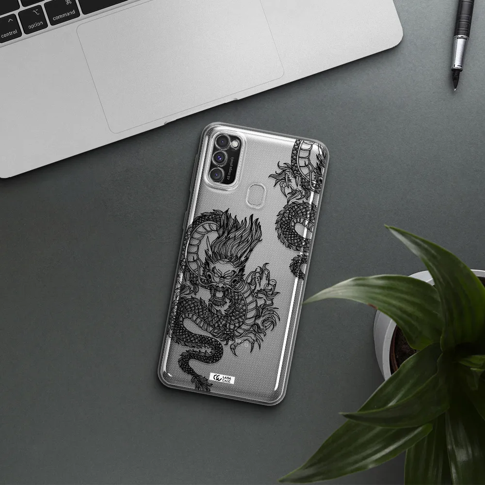 Dragon Line Art Samsung M30S Clear TPU Case
