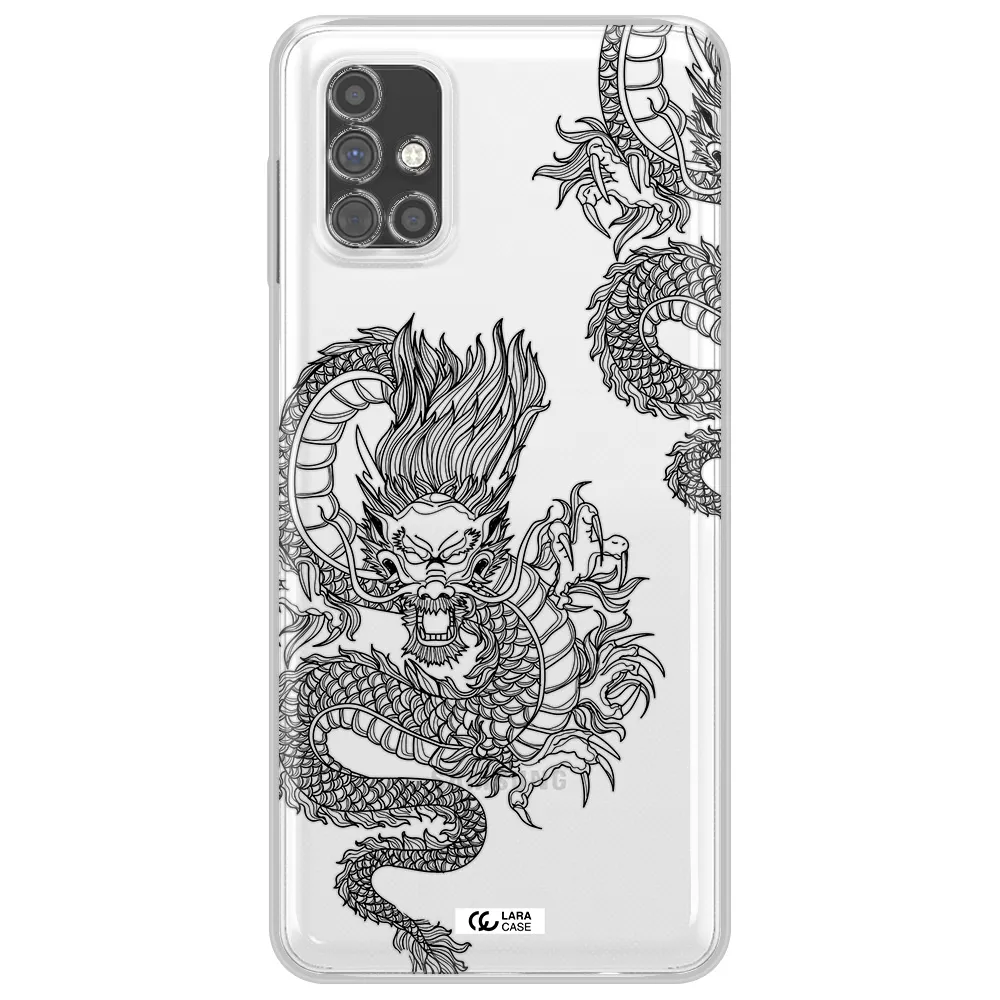 Dragon Line Art Samsung M51 Clear TPU Case