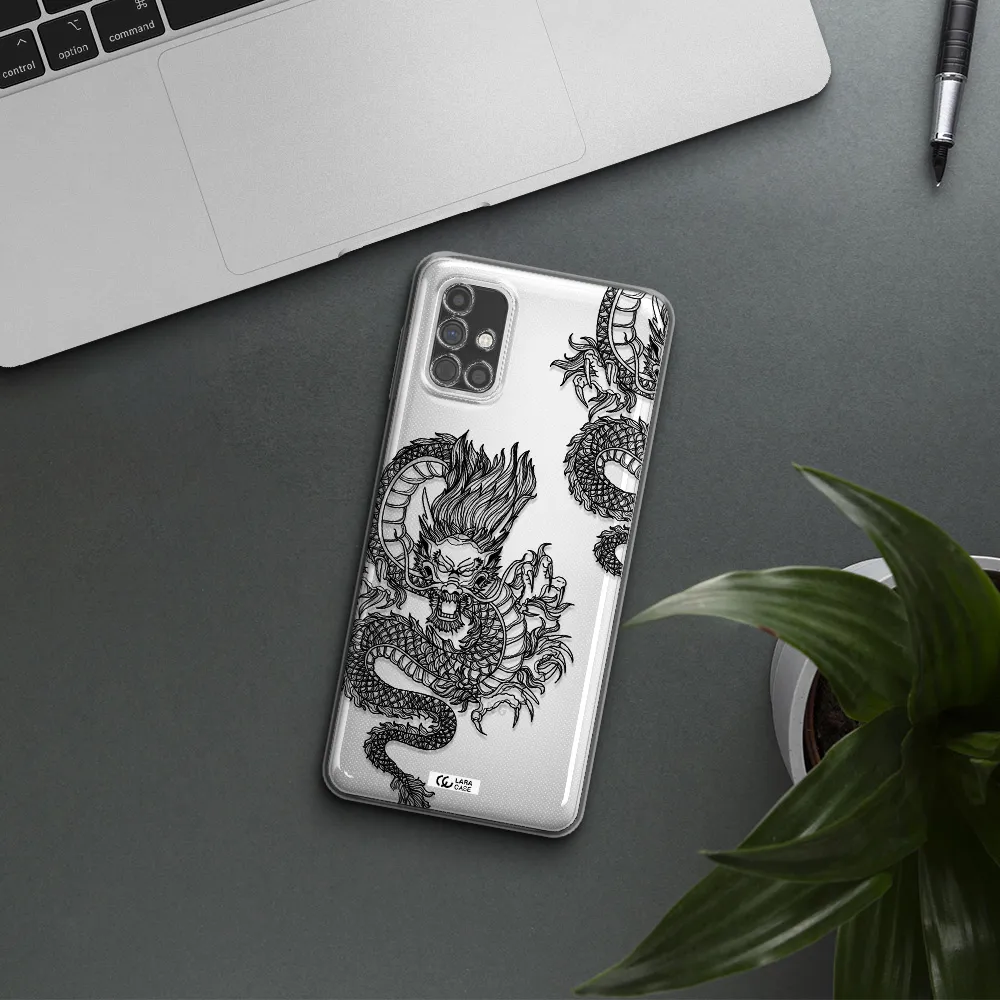 Dragon Line Art Samsung M51 Clear TPU Case