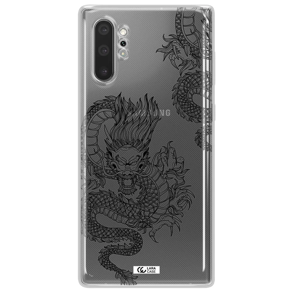 Dragon Line Art Samsung Note 10 Plus Clear TPU Case