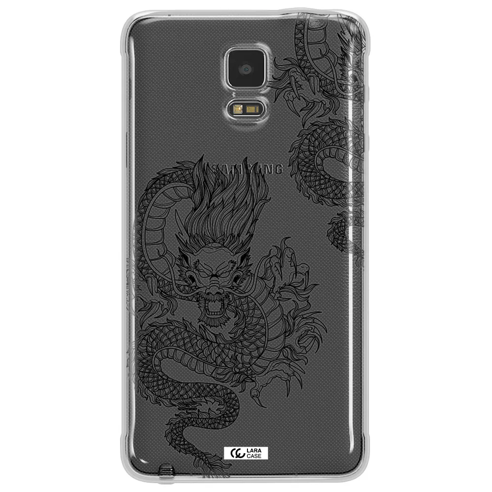 Dragon Line Art Samsung Note 4 Clear TPU Case