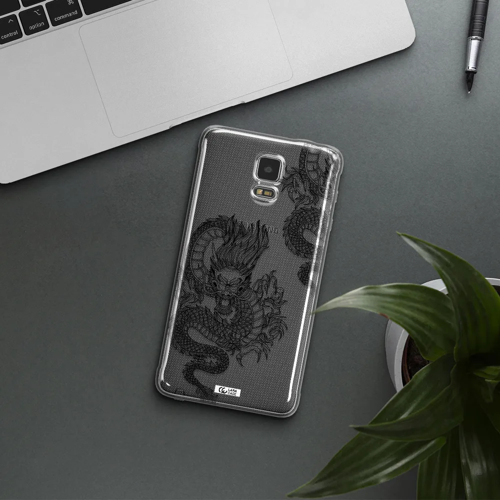 Dragon Line Art Samsung Note 4 Clear TPU Case