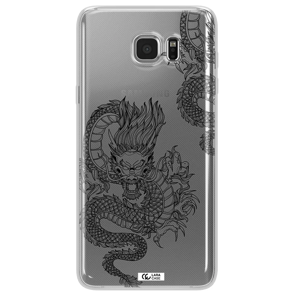 Dragon Line Art Samsung Note 5 Clear TPU Case