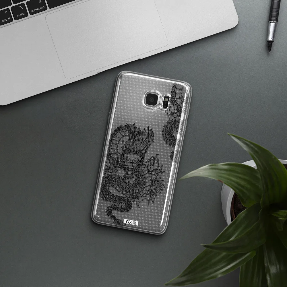 Dragon Line Art Samsung Note 5 Clear TPU Case