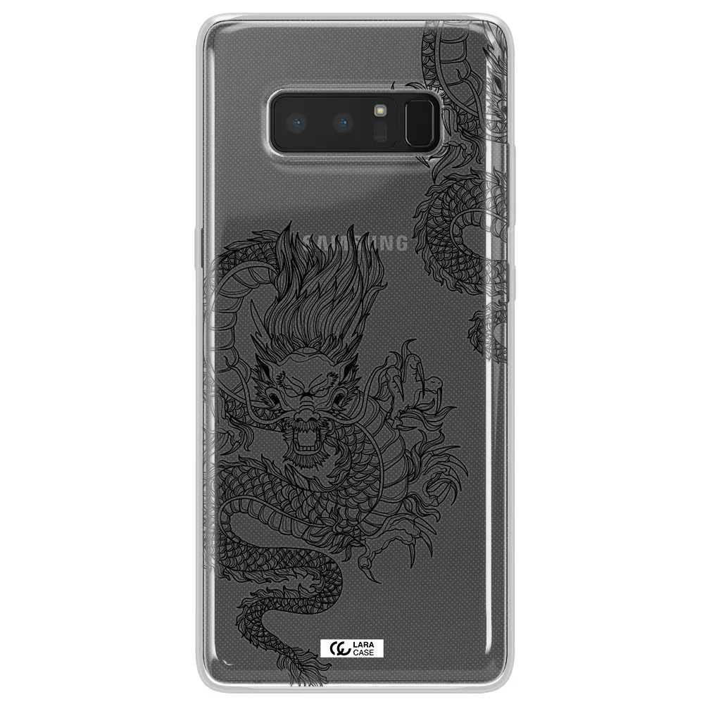 Dragon Line Art Samsung Note 8 Clear TPU Case