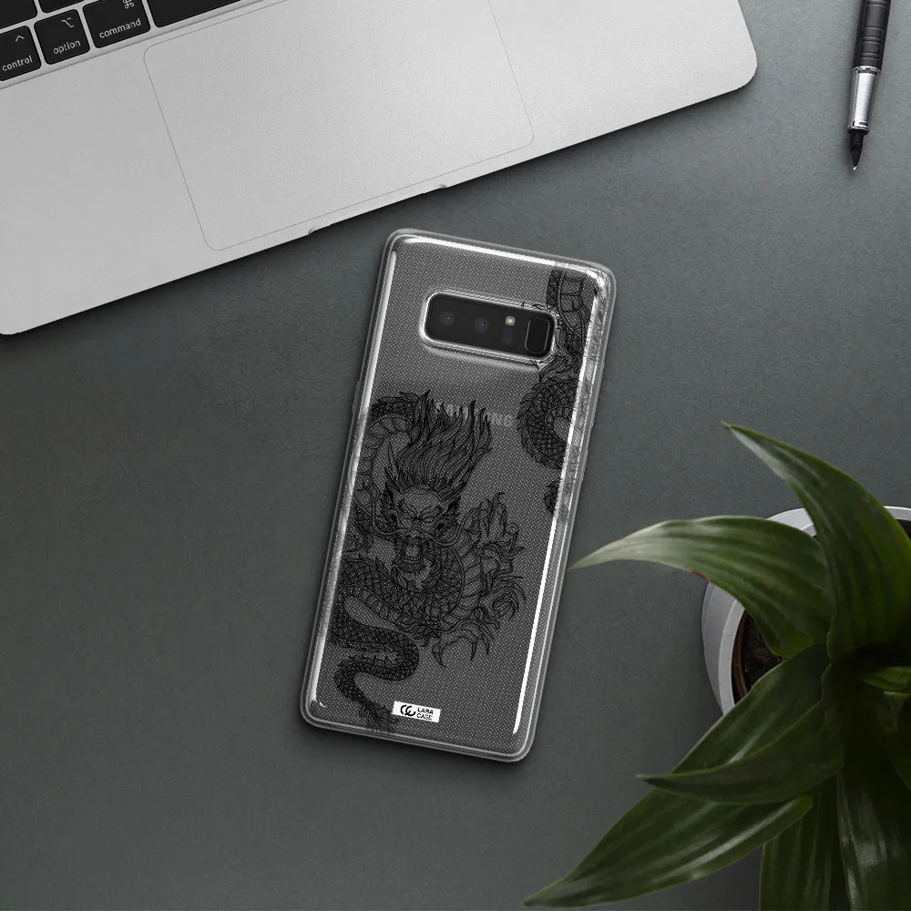 Dragon Line Art Samsung Note 8 Clear TPU Case