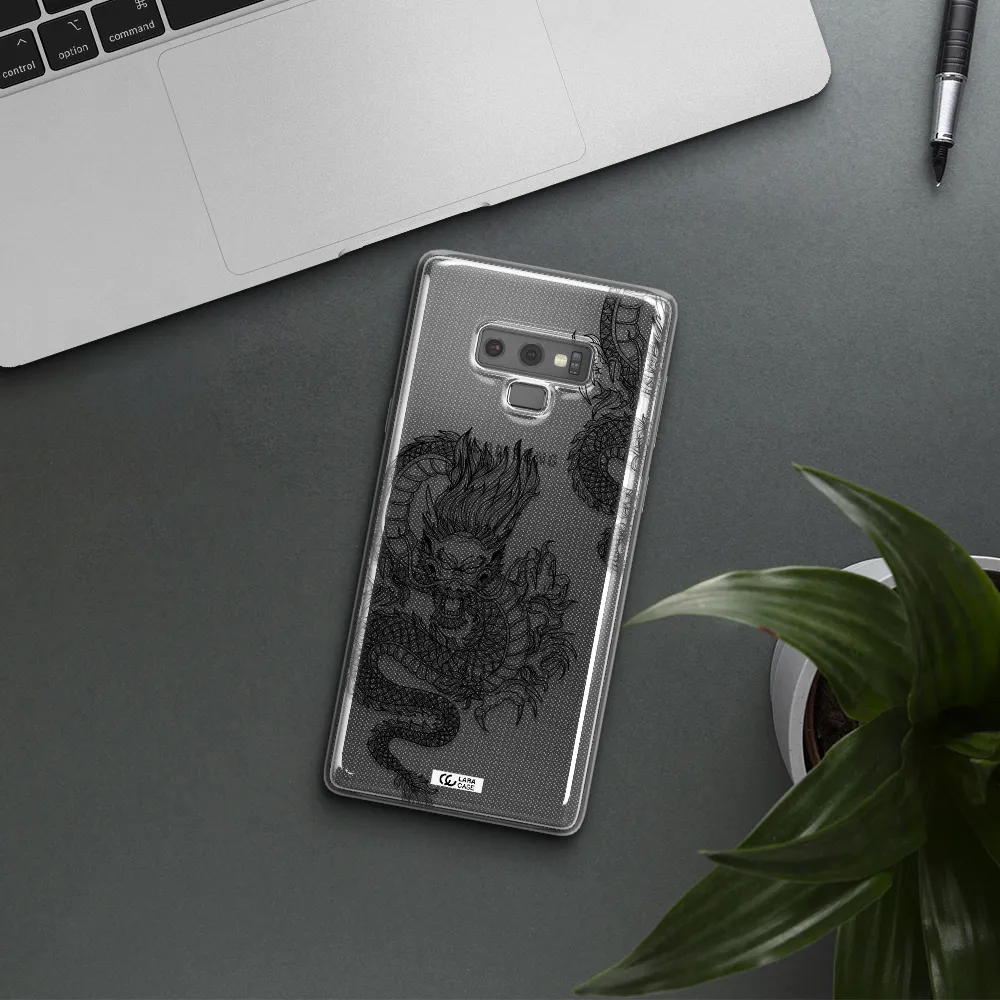 Dragon Line Art Samsung Note 9 Clear TPU Case
