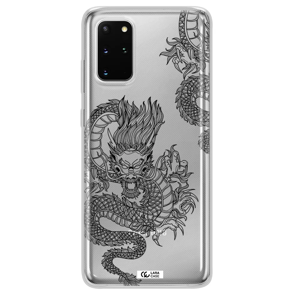 Dragon Line Art Samsung S 20 Plus Clear TPU Case