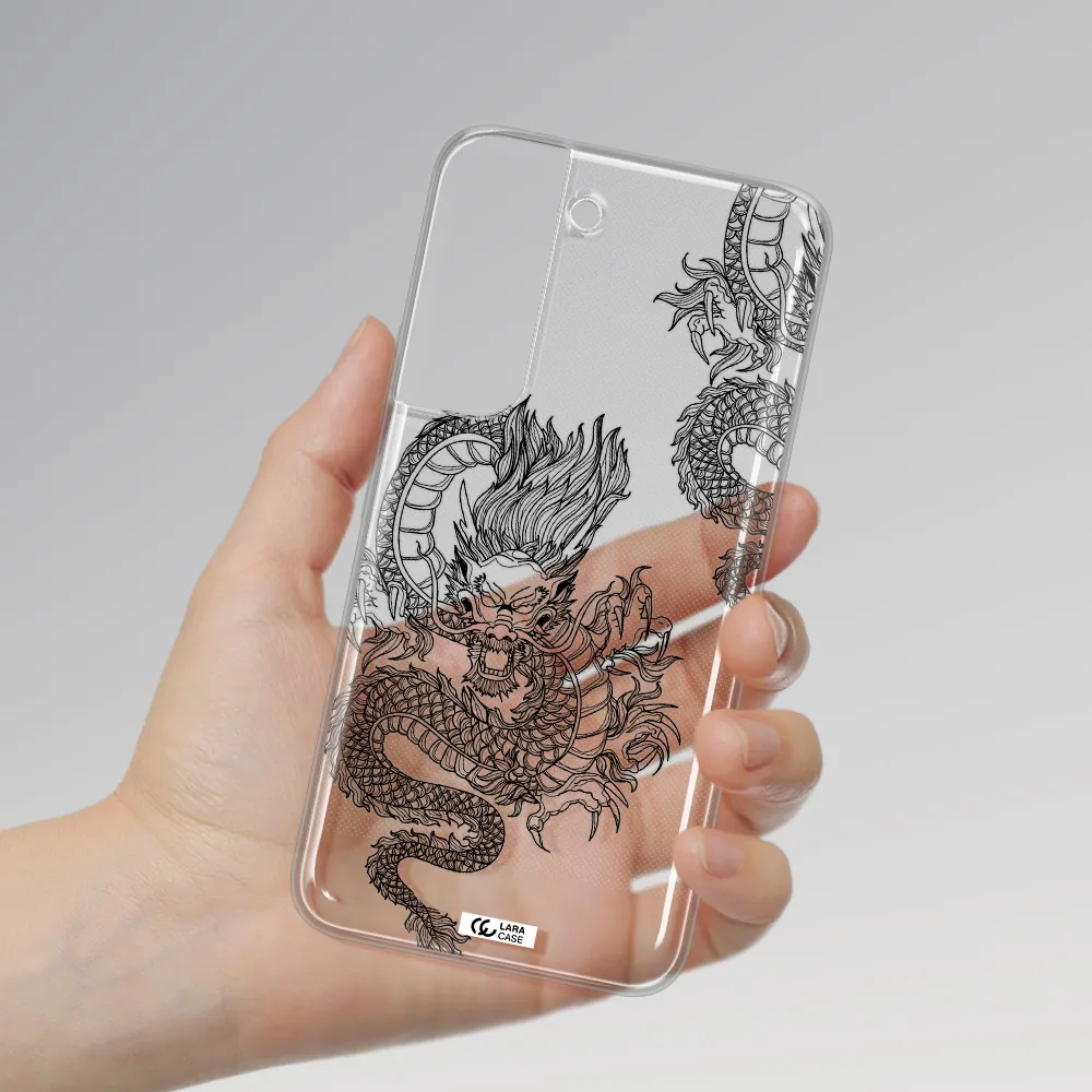 Dragon Line Art Samsung S 22 Clear TPU Case