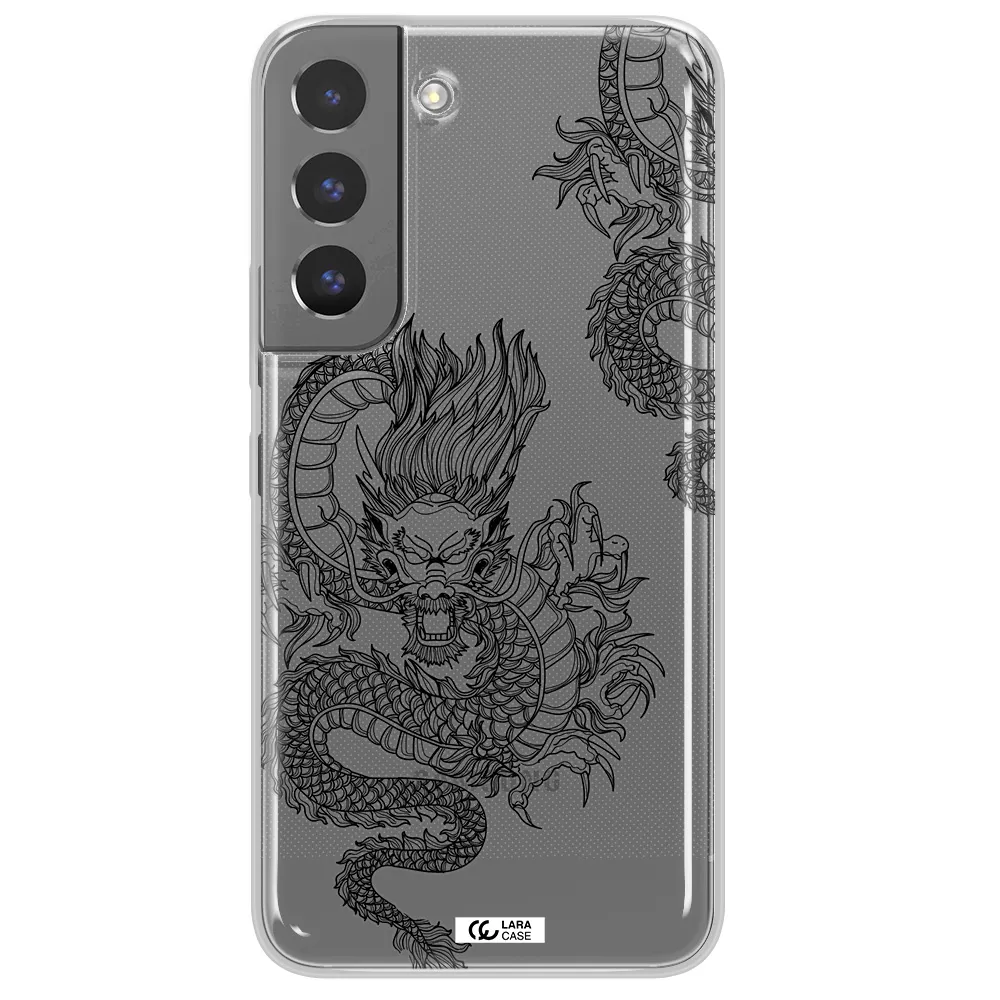 Dragon Line Art Samsung S 22 Plus Clear TPU Case