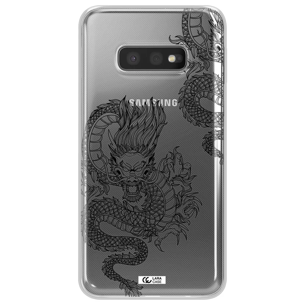 Dragon Line Art Samsung S10e Clear TPU Case