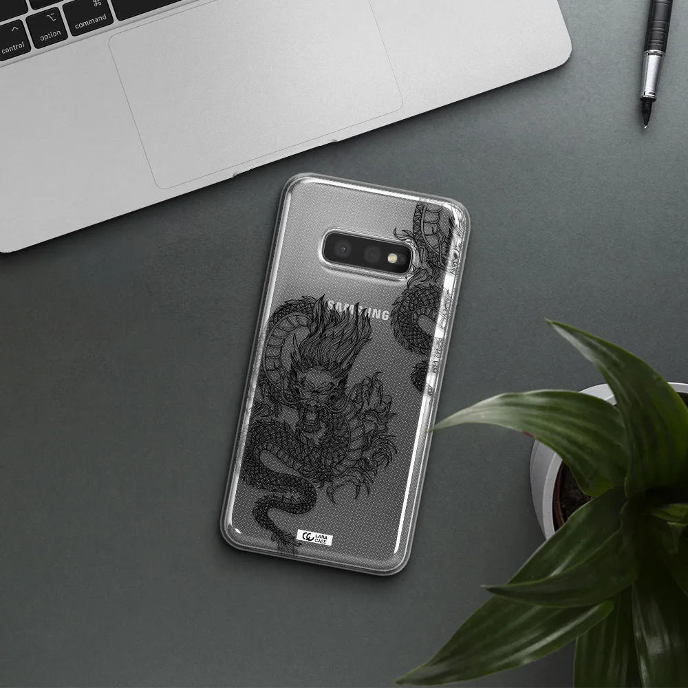 Dragon Line Art Samsung S10e Clear TPU Case