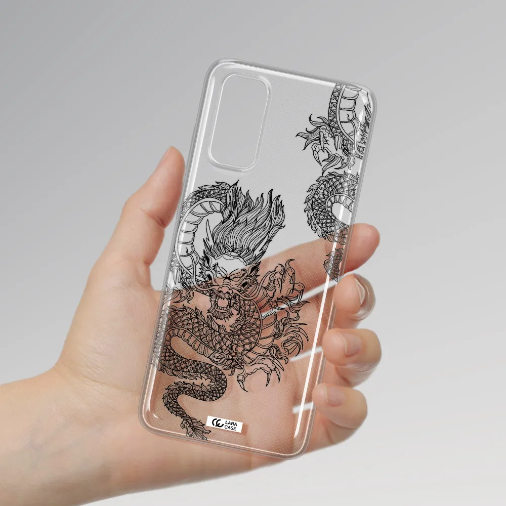Dragon Line Art Samsung S20 Clear TPU Case