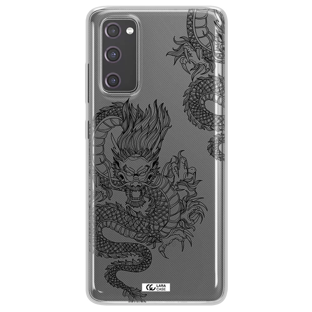 Dragon Line Art Samsung S20 Fe Clear TPU Case