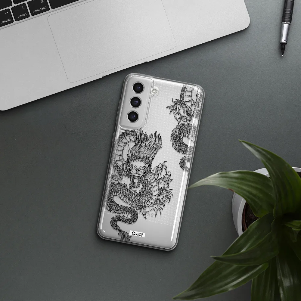 Dragon Line Art Samsung S21 Fe Clear Tpu Case