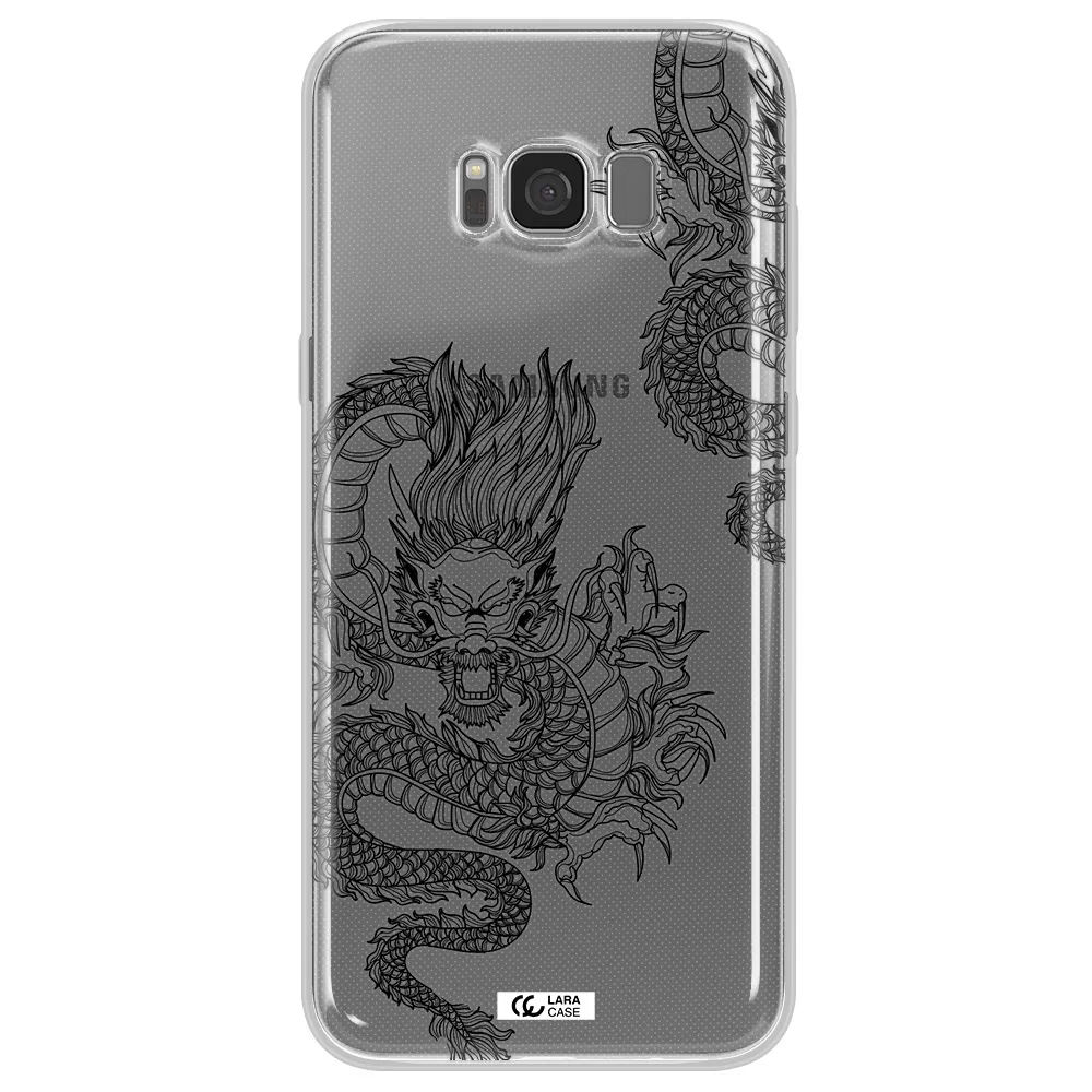 Dragon Line Art Samsung S8 Plus Clear TPU Case