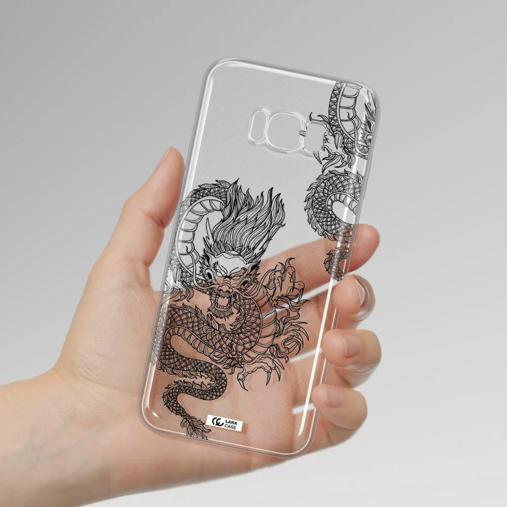 Dragon Line Art Samsung S8 Plus Clear TPU Case