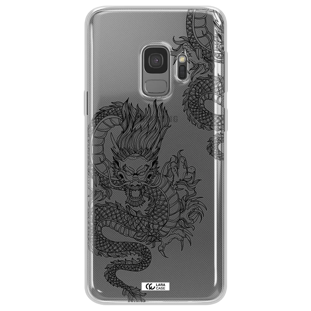 Dragon Line Art Samsung S9 Clear TPU Case
