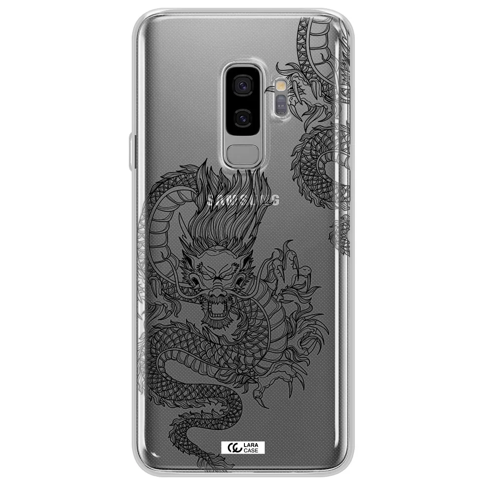 Dragon Line Art Samsung S9 Plus Clear TPU Case