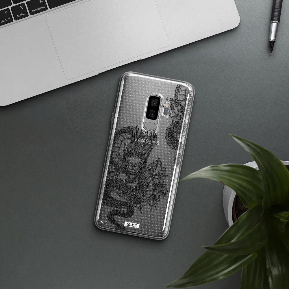 Dragon Line Art Samsung S9 Plus Clear TPU Case
