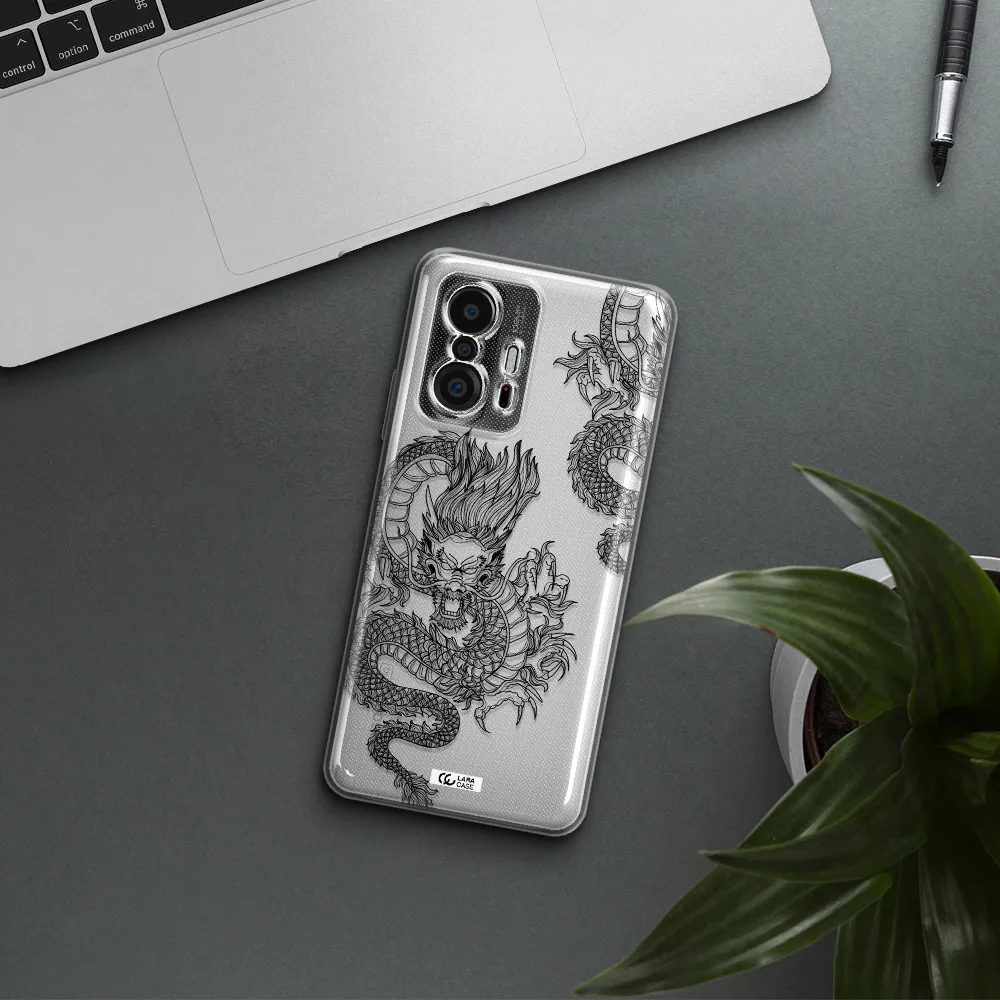 Dragon Line Art Xiaomi 11T Clear Tpu Case
