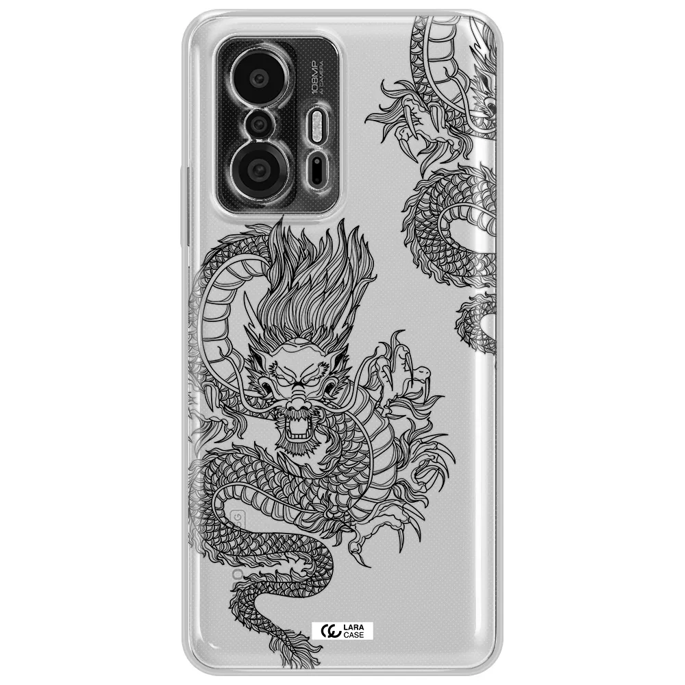 Dragon Line Art Xiaomi 11T Pro Clear Tpu Case
