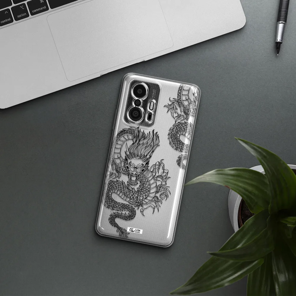 Dragon Line Art Xiaomi 11T Pro Clear Tpu Case
