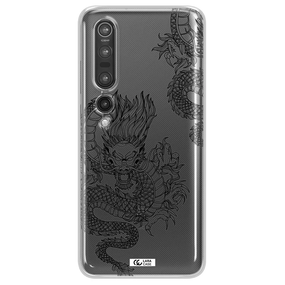 Dragon Line Art Xiaomi Mi 10 Pro Clear TPU Case