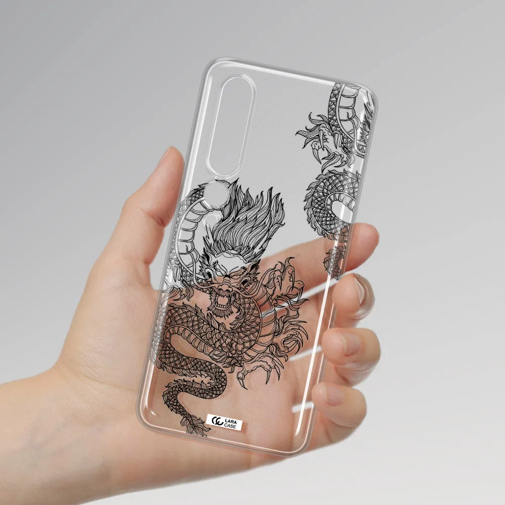 Dragon Line Art Xiaomi Mi 10 Pro Clear TPU Case