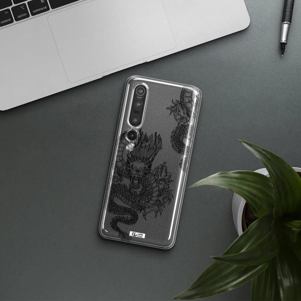 Dragon Line Art Xiaomi Mi 10 Pro Clear TPU Case