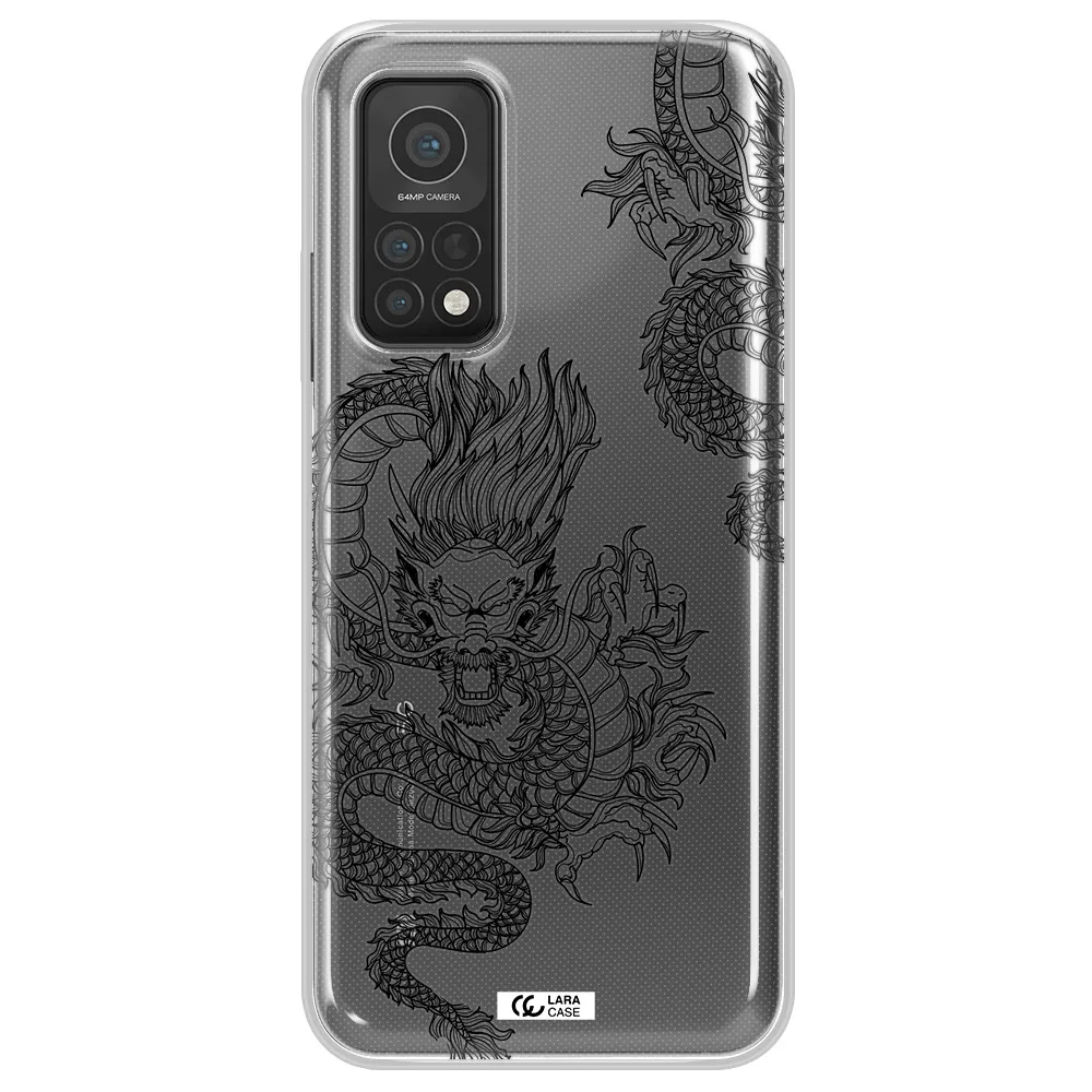 Dragon Line Art Xiaomi Mi 10T Clear TPU Case