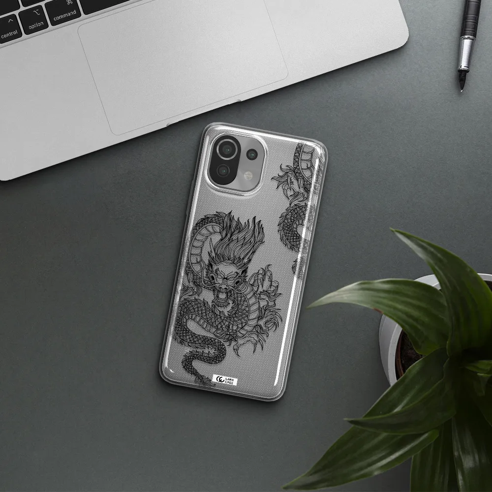 Dragon Line Art Xiaomi Mi 11 Lite Clear TPU Case
