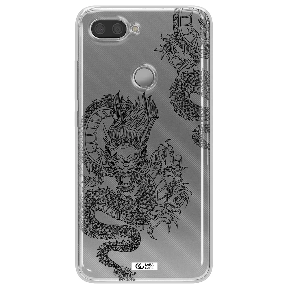 Dragon Line Art Xiaomi Mi 8 Lite Clear TPU Case